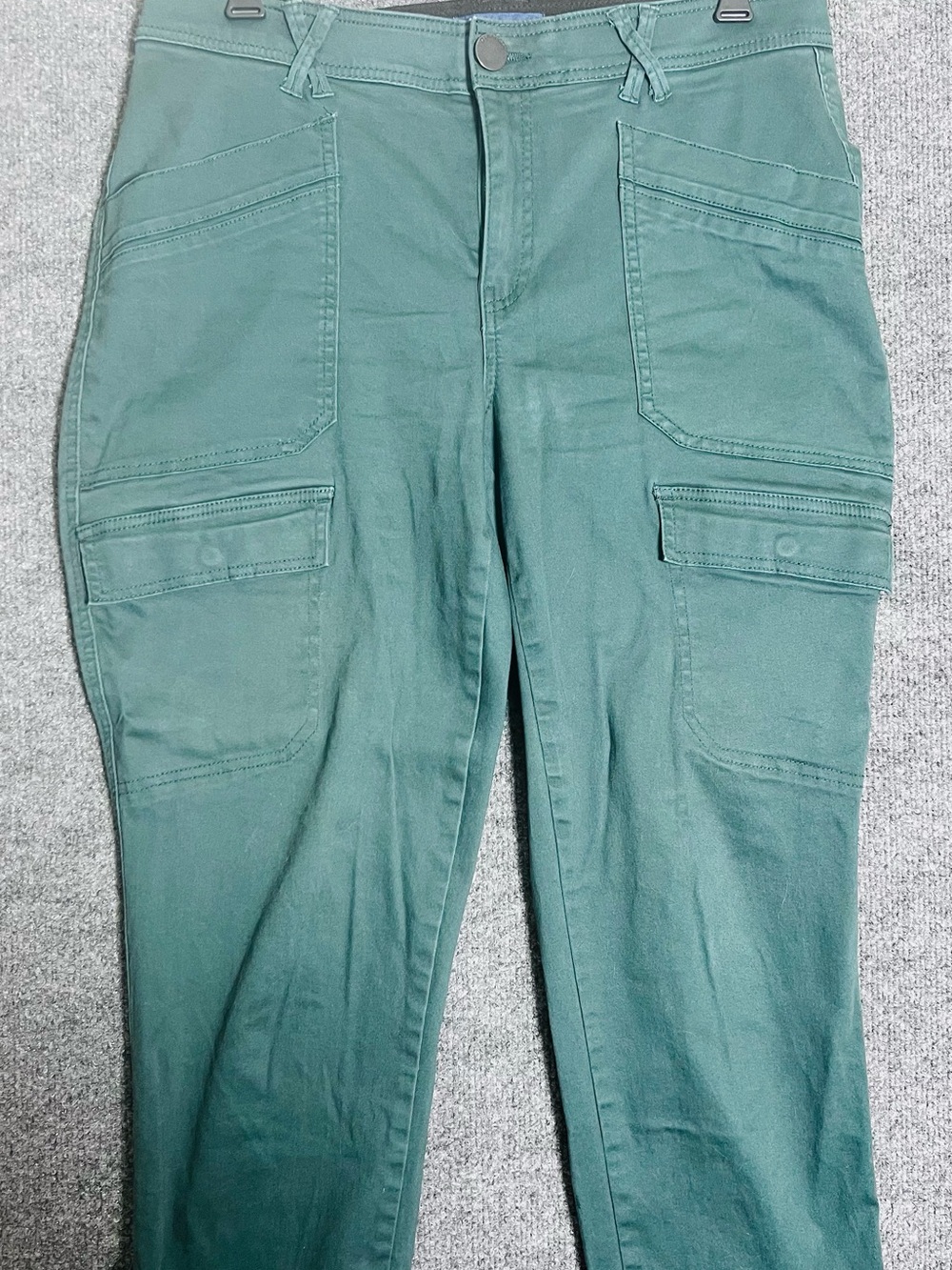 Democracy Ab Solution Green Cargo Pants 14W Cropped Utility Stretch Plus Size